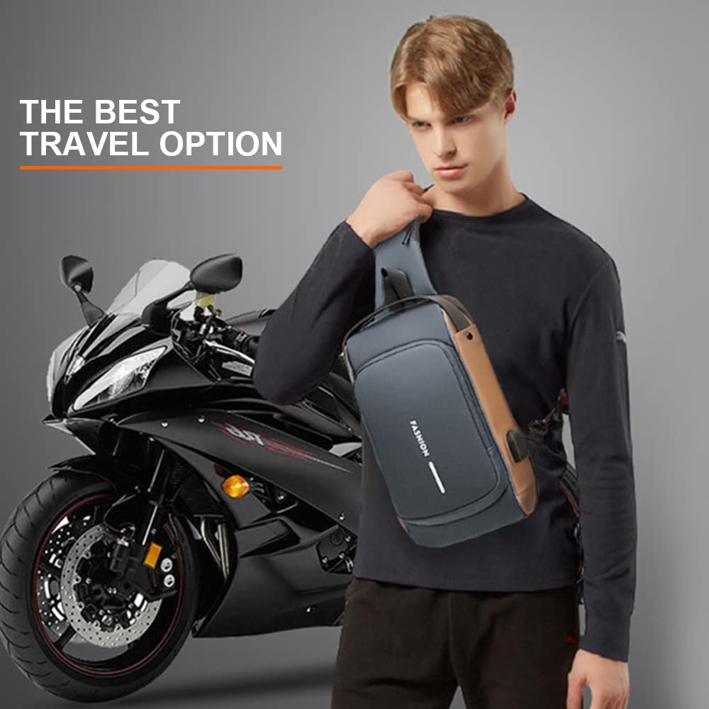 Dwenles Anti theft Crossbody Sling Bag,Waterproof Chest Daypack with USB Charging, Shoulder Backpack for Men Women (Black) - Image 8